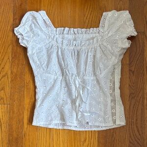 H&M White Eyelet Women's Top